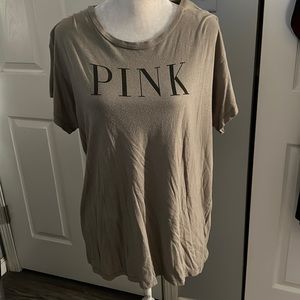 Victoria Secret Pink Dark Green Loose Fitting T-Shirt